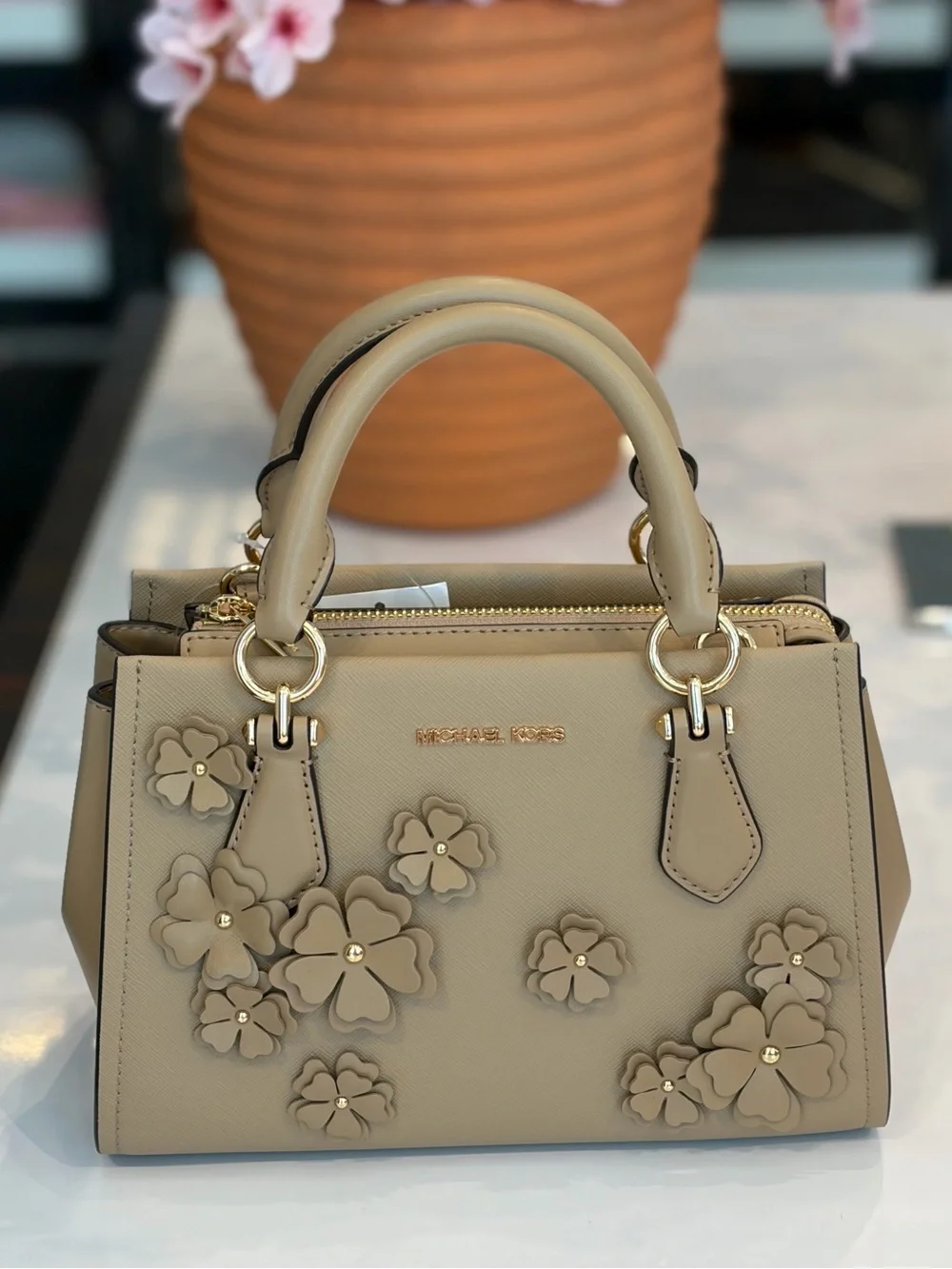 MICHAEL KORS  Marilyn Small Floral Embellished Satchel